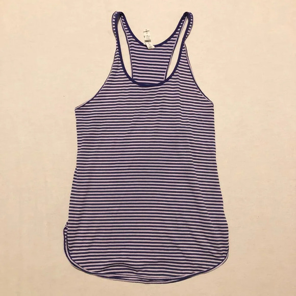 Lululemon Racerback Tank Medium Size Purple White Stripe Neoprene Size 6 - Picture 2 of 13